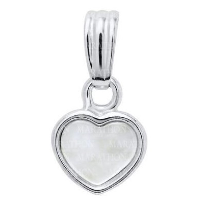 Sterling Silver Heart Pendant With Mother Of Pearl Stone